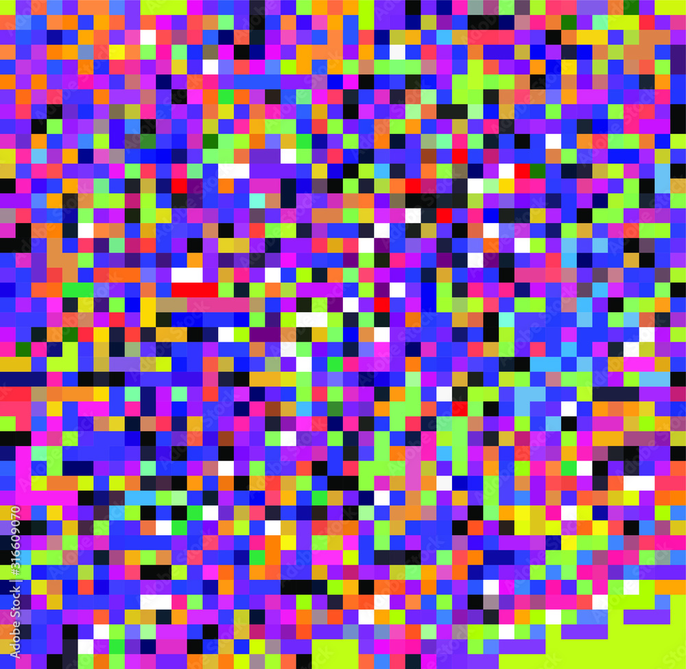 Poster Abstract webpunk and vaporwave style background with pixelated glitched screen. Generative computer art.