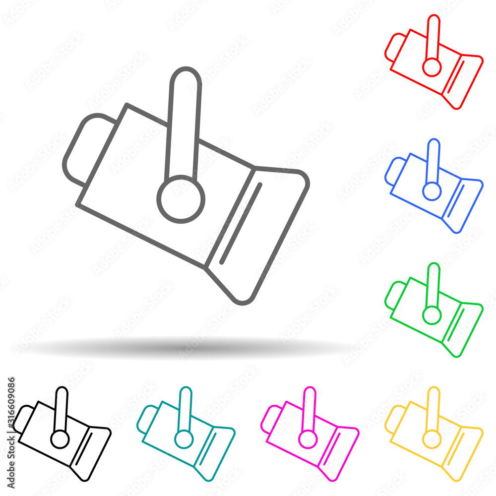Poster ceiling spotlight multi color style icon. simple thin line, outline vector of spotlight icons for ui