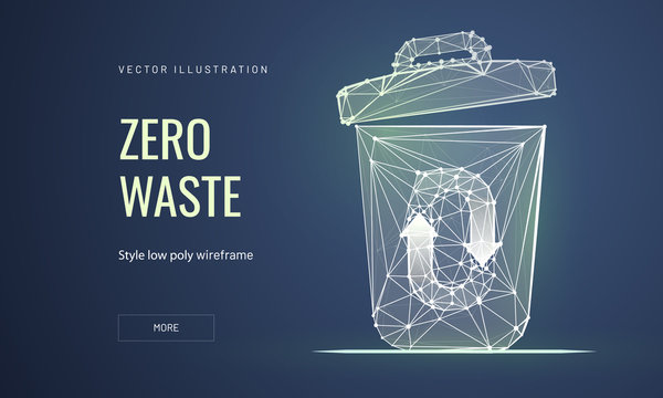 Waste reduce low poly wireframe landing page template