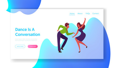 Latin Samba Class Training Website Landing Page. Dancers Performing Brazil Dance during Rio Carnival or Competition. People Dancing Active Hobby Web Page Banner. Cartoon Flat Vector Illustration