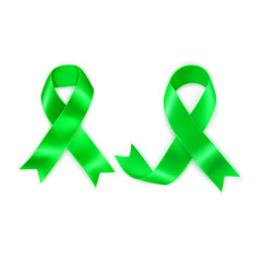 Glaucoma Awareness Month concept Lymphoma Awareness Month. Realistic Lime Green ribbon symbol. Medical Design.Colorful illustration for web or printing, vector eps 10 format