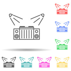 dj table multi color style icon. Simple thin line, outline vector of spotlight stage icons for ui and ux, website or mobile application