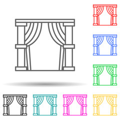 scene stage multi color style icon. Simple thin line, outline vector of spotlight stage icons for ui and ux, website or mobile application