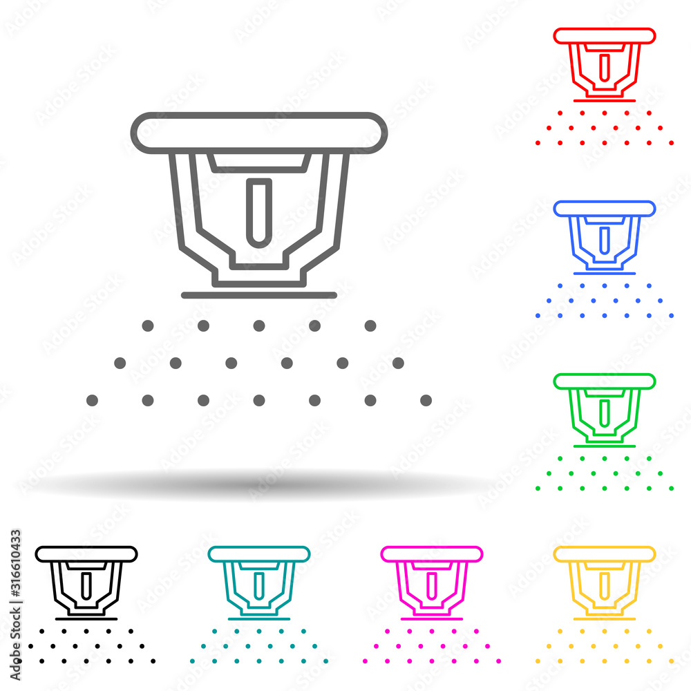Poster fire sprinkler multi color style icon. simple thin line, outline vector of sprinkler icons for ui an
