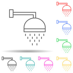 shower multi color style icon. Simple thin line, outline vector of sprinkler icons for ui and ux, website or mobile application
