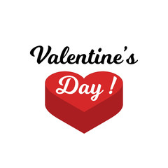 Love heart isometric icon. Vector illustration. 3d concept . Valentine's Day