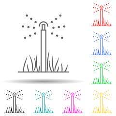 lawn sprinkler multi color style icon. Simple thin line, outline vector of sprinkler icons for ui and ux, website or mobile application