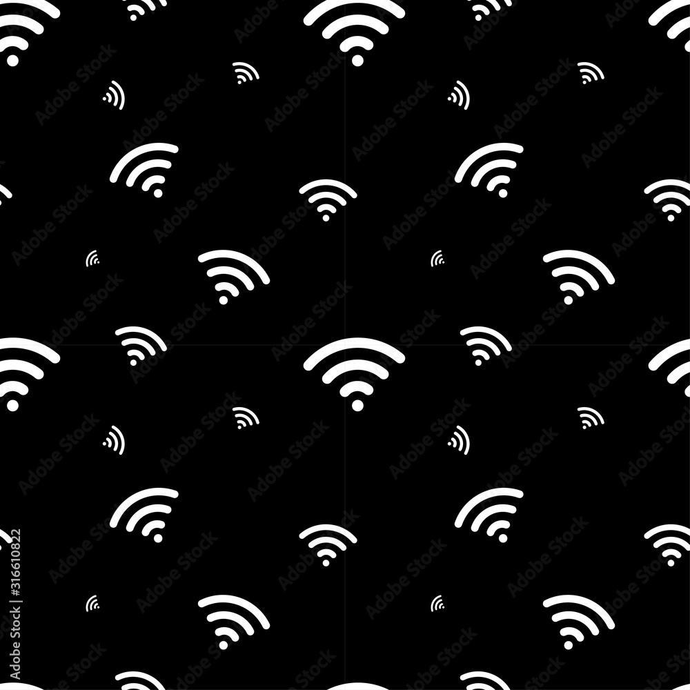Poster wireless wifi flat icon seamless pattern background