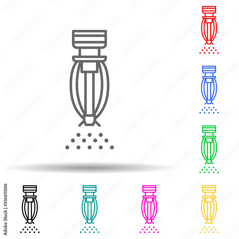 Aufkleber fire sprinkler multi color style icon. simple thin line, outline vector of sprinkler icons for ui an