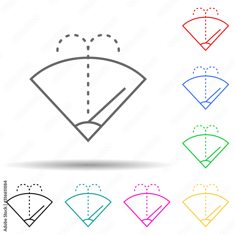 Poster automotive washer multi color style icon. simple thin line, outline vector of sprinkler icons for ui