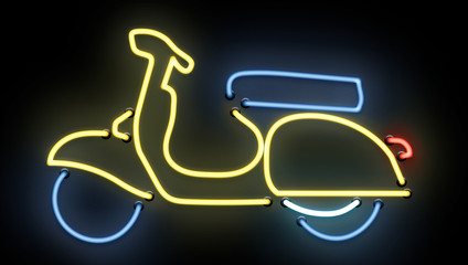 Vintage scooter Neon Sign © Scott