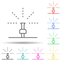 lawn watering system multi color style icon. Simple thin line, outline vector of sprinkler icons for ui and ux, website or mobile application