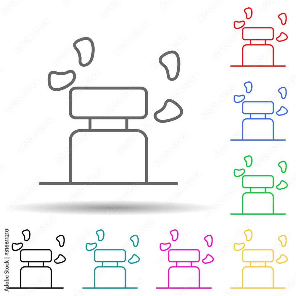 Aufkleber watering of plants multi color style icon. simple thin line, outline vector of sprinkler icons for u