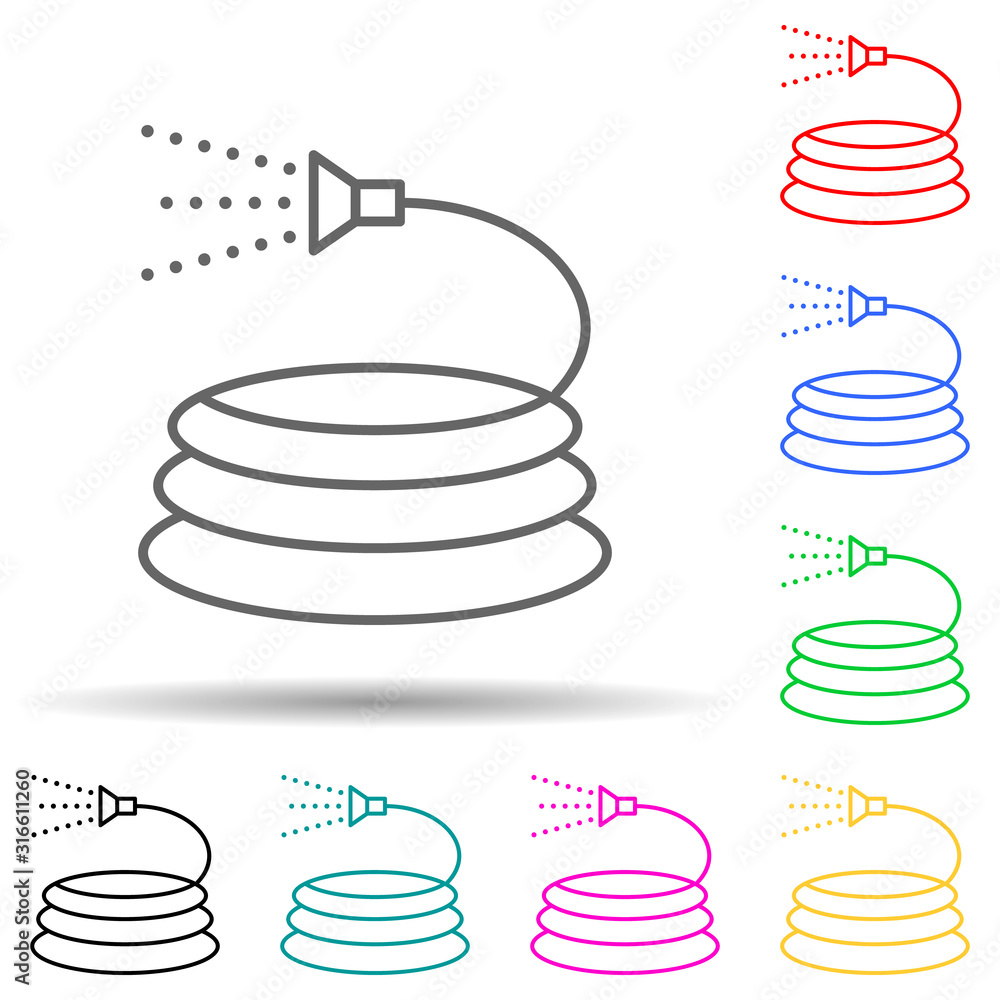 Aufkleber garden hose multi color style icon. simple thin line, outline vector of sprinkler icons for ui and u