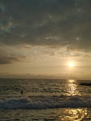 Gold  sunset over the sea