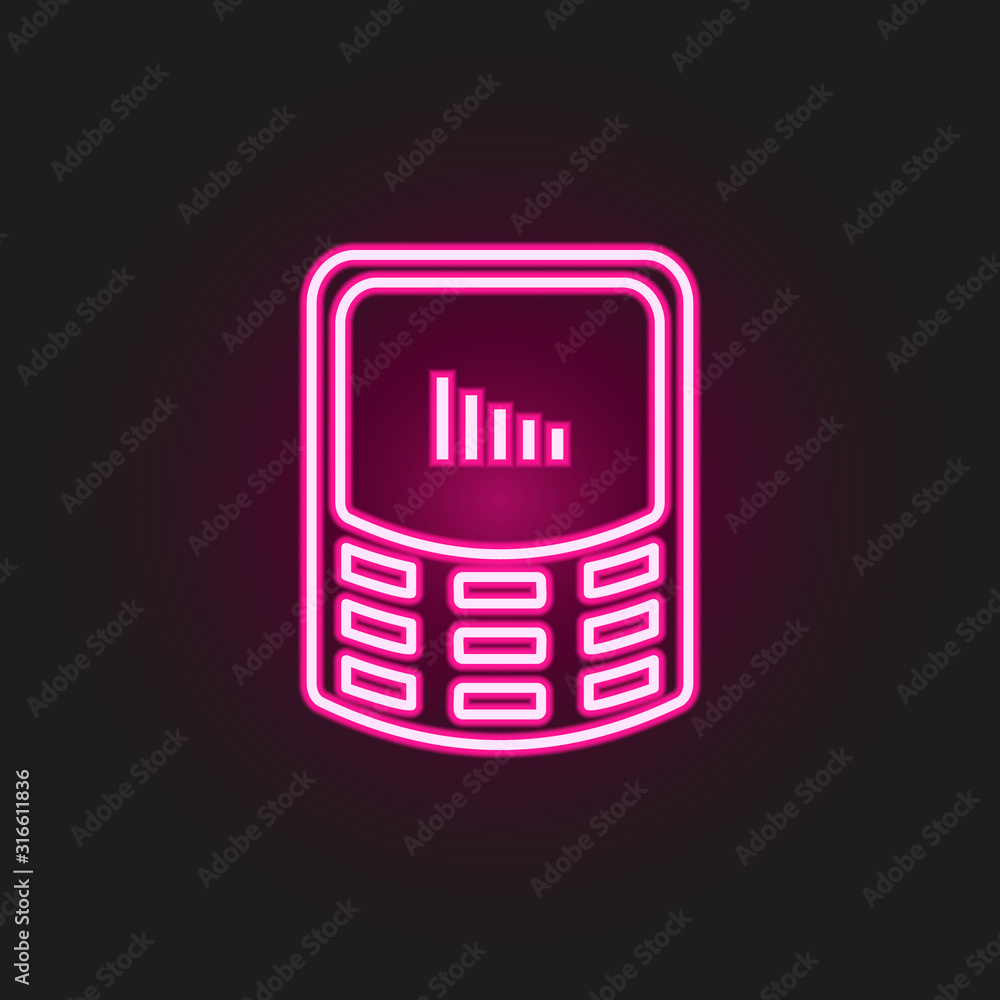 Poster phone, network neon style icon. simple thin line, outline vector of telecommunication icons for ui a