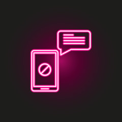 Phone, message, problem neon style icon. Simple thin line, outline vector of telecommunication icons for ui and ux, website or mobile application