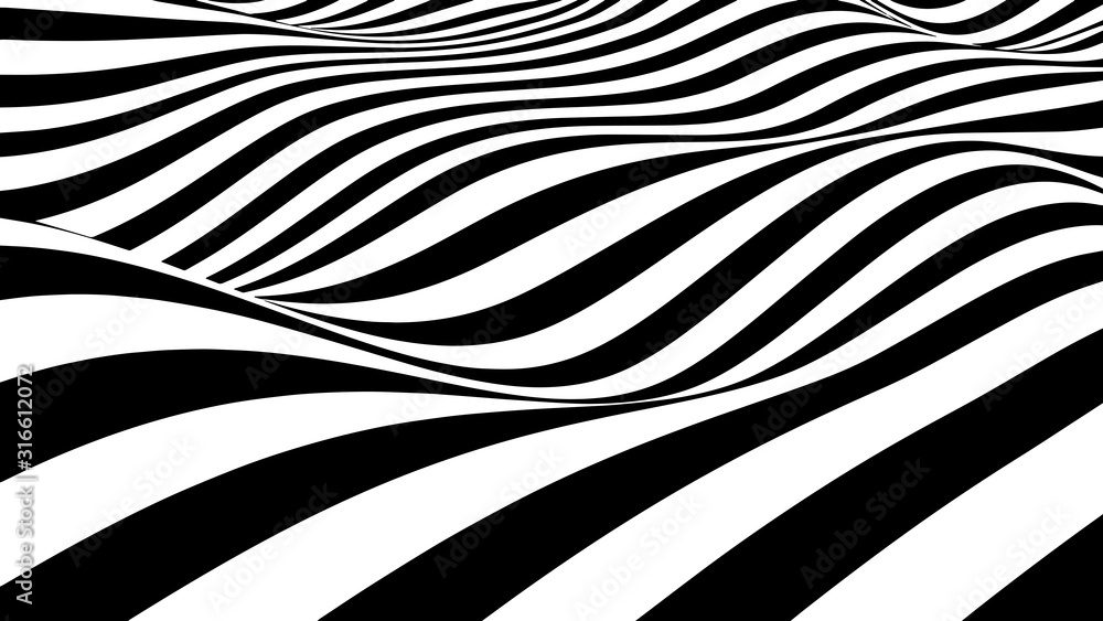Aufkleber hallucination. optical illusion. twisted illustration. abstract futuristic background of stripes. dy