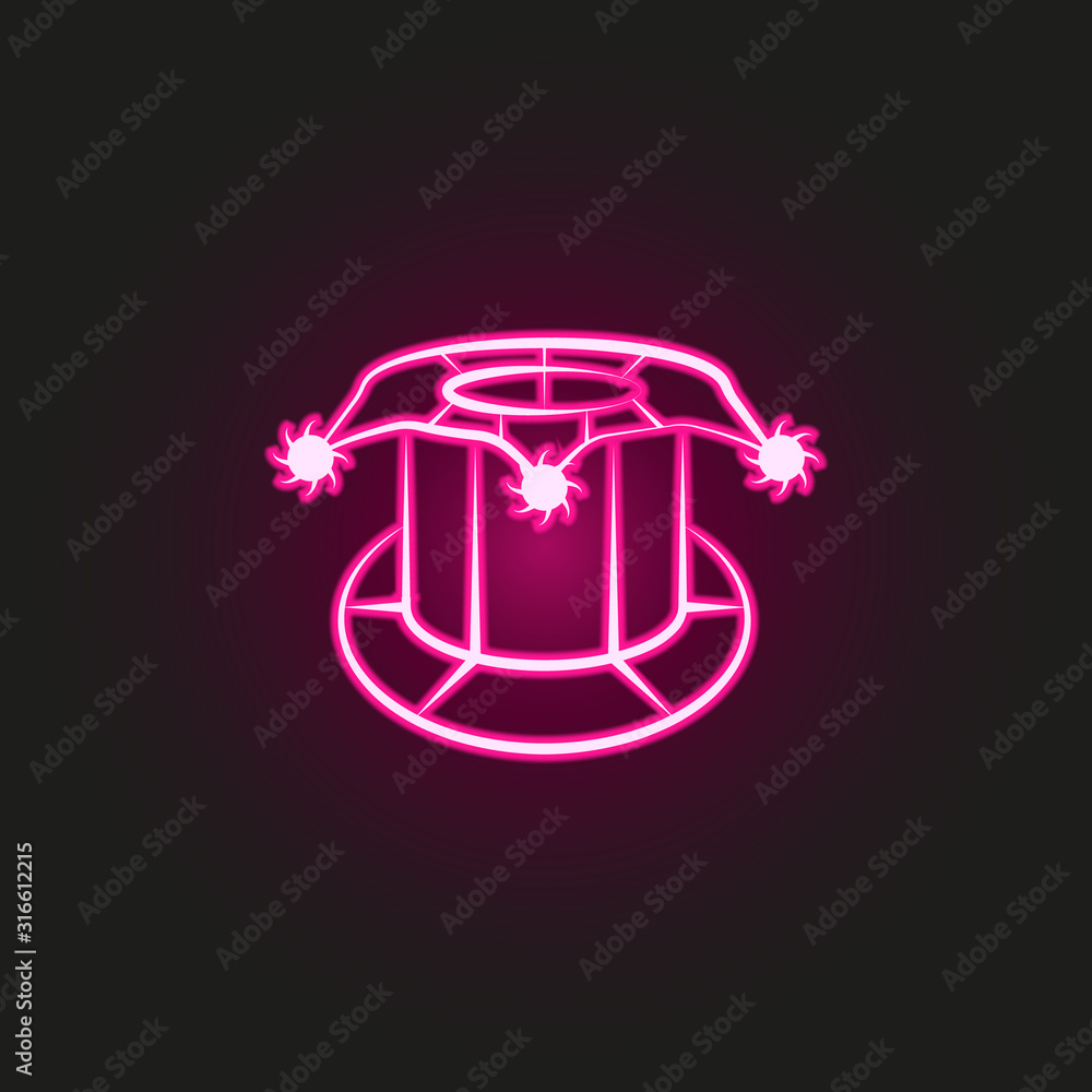 Poster clown top hat neon style icon. simple thin line, outline vector of theatre icons for ui and ux, webs