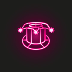 clown top hat neon style icon. Simple thin line, outline vector of theatre icons for ui and ux, website or mobile application