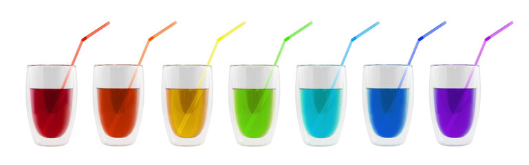 Beverages of rainbow colors