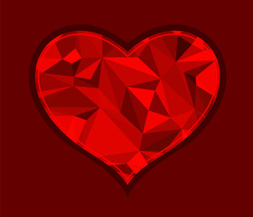Fototapeta na wymiar Heart symbol colordul vector valentine tile shape