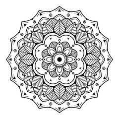 Mandala for coloring book. Arabic, Pakistan, Moroccan, Turkish, Indian, Spain motifs