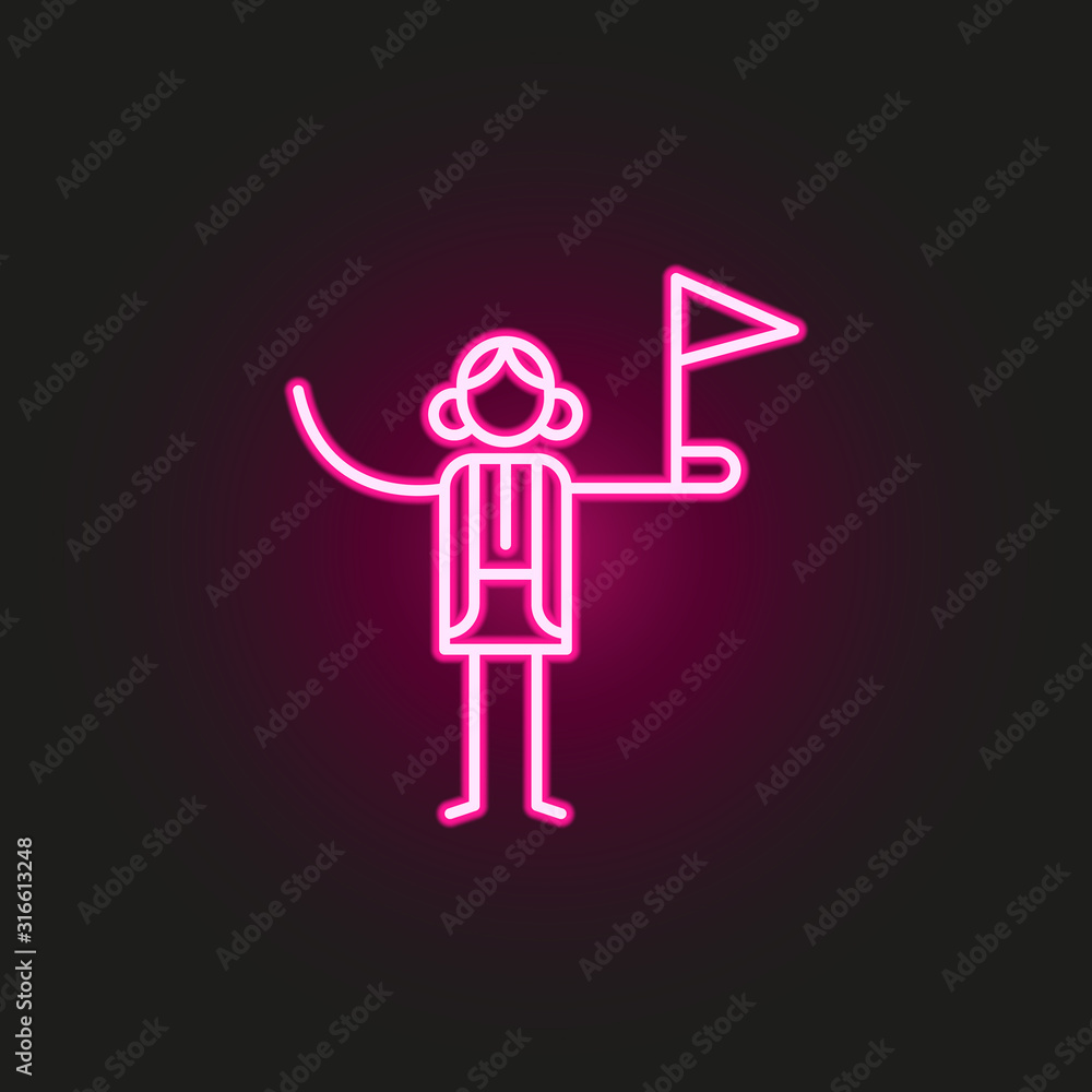 Poster guide, job neon style icon. simple thin line, outline vector of travel icons for ui and ux, website 