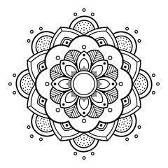Mandala for coloring book. Arabic, Pakistan, Moroccan, Turkish, Indian, Spain motifs