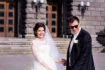 Bride and Husband in their Wedding Day 