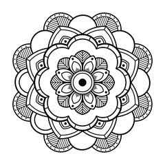 Mandala for coloring book. Arabic, Pakistan, Moroccan, Turkish, Indian, Spain motifs