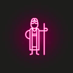 pilgrim neon style icon. Simple thin line, outline vector of travel icons for ui and ux, website or mobile application