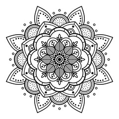 Ethnic Mandala Ornament. Arabic, Pakistan, Moroccan, Turkish, Indian, Spain motifs