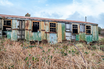Fototapeta na wymiar Abandoned buildings at Fort Dunree, Inishowen Peninsula - County Donegal, Ireland