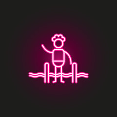 Swimer, swimming pool neon style icon. Simple thin line, outline vector of travel icons for ui and ux, website or mobile application