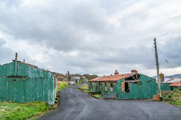 Fototapeta premium Abandoned buildings at Fort Dunree, Inishowen Peninsula - County Donegal, Ireland