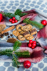 Fototapeta na wymiar Christmas Cookies .Traditional Christmas Biscuits 