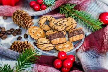 Obraz na płótnie Canvas Christmas Cookies .Traditional Christmas Biscuits 