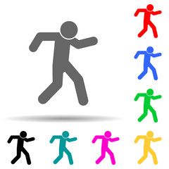 Away, run multi color style icon. Simple glyph, flat vector of walking,running people icons for ui and ux, website or mobile application