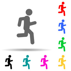 Jog, run multi color style icon. Simple glyph, flat vector of walking,running people icons for ui and ux, website or mobile application