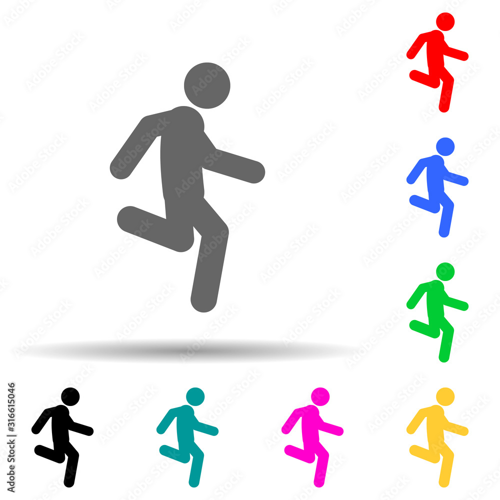 Poster run, fast multi color style icon. simple glyph, flat vector of walking,running people icons for ui a