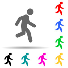 Man moving multi color style icon. Simple glyph, flat vector of walking,running people icons for ui and ux, website or mobile application