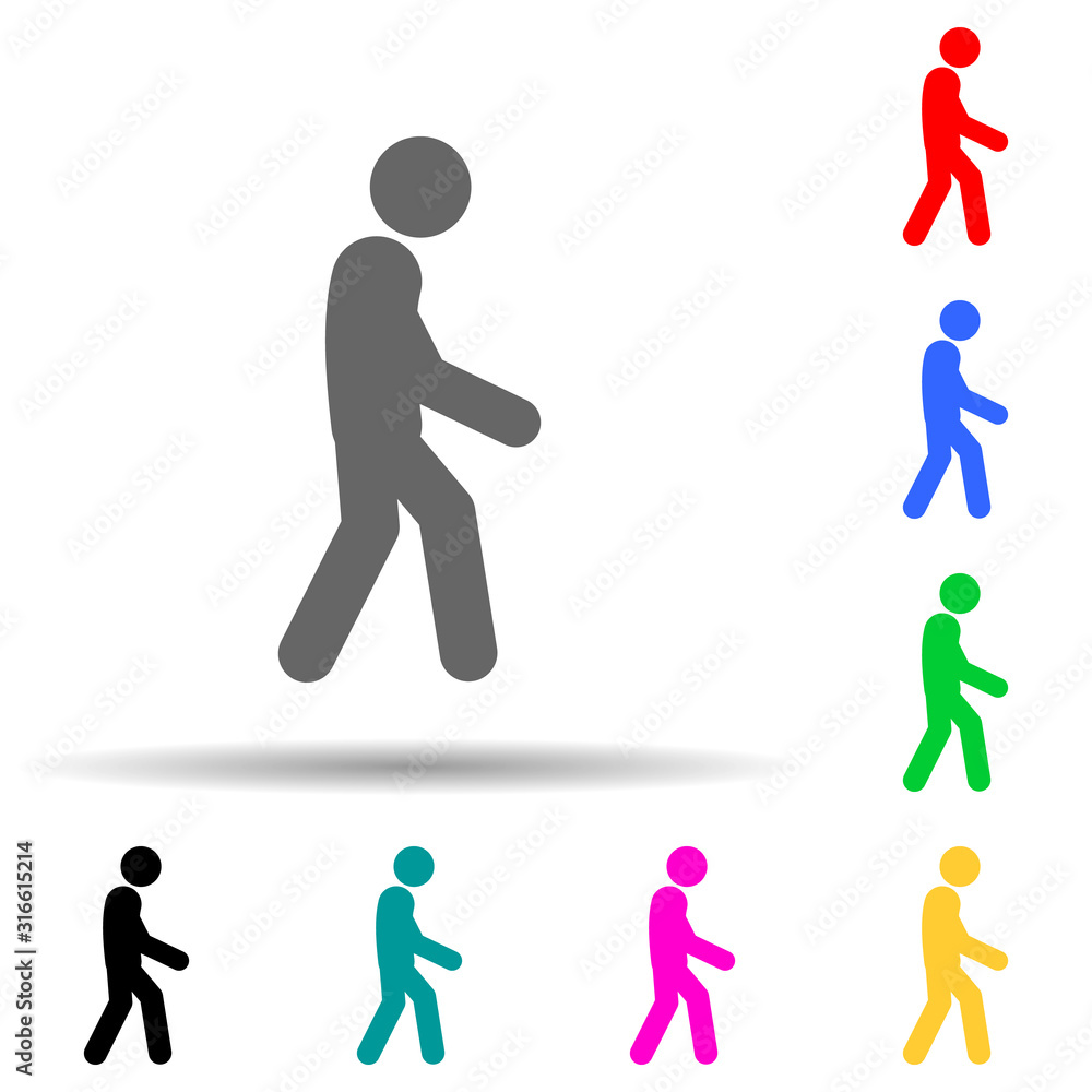 Poster walk, man multi color style icon. simple glyph, flat vector of walking,running people icons for ui a