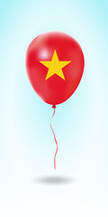 Vietnam balloon with flag.Ballon in the Country National Colors. Country Flag Rubber Balloon. Vector Illustration.