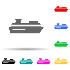 Cruise, ship multi color style icon. Simple glyph, flat vector of water transportation icons for ui and ux, website or mobile application