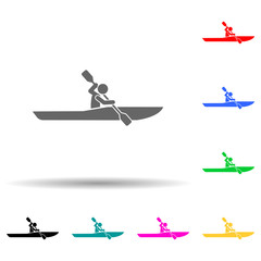 Kayak, oar multi color style icon. Simple glyph, flat vector of water transportation icons for ui and ux, website or mobile application