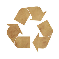 Illustration of recycling symbol of brown paper