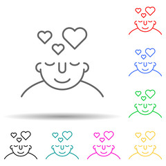 in love on mind multi color style icon. Simple thin line, outline vector of what is in your mind icons for ui and ux, website or mobile application