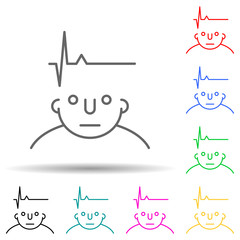 mind on head multi color style icon. Simple thin line, outline vector of what is in your mind icons for ui and ux, website or mobile application