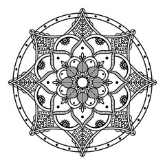 Ethnic Mandala Ornament. Arabic, Pakistan, Moroccan, Turkish, Indian, Spain motifs
